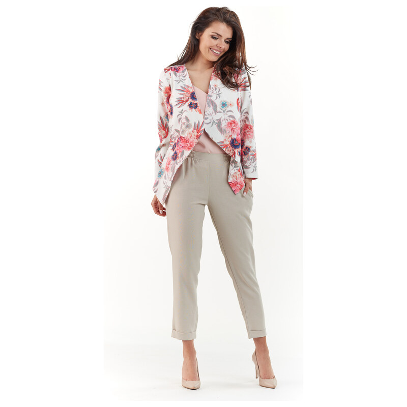 Awama Womans Jacket A223 Fuchsia Flowers