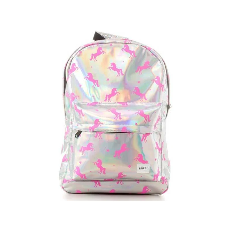 Batoh Spiral Silver - Pink Unicorns Backpack Bag - GLAMI.cz