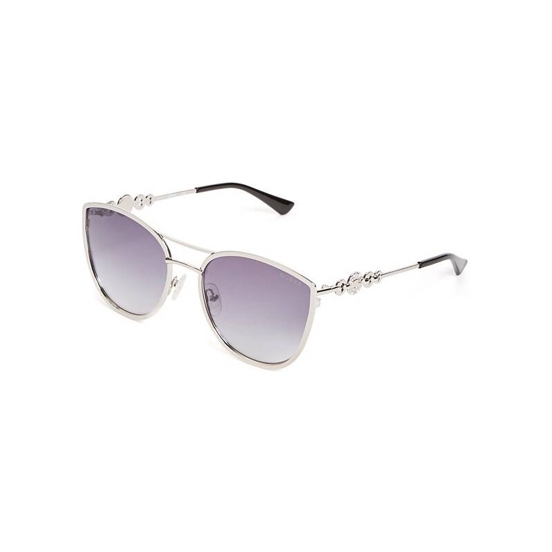 GUESS brýle Cat Eye Metal Sunglasses silver, 11002