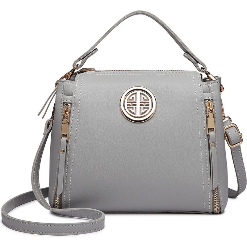 Miss Lulu Kabelka Double Zipped Grey