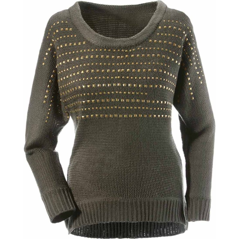 Aniston ANISTON návrhářský módní svetr, dámský svetr v olivové barvě