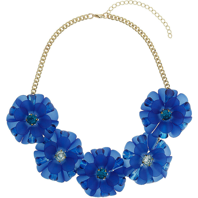 Topshop Large Blue Flower Necklace