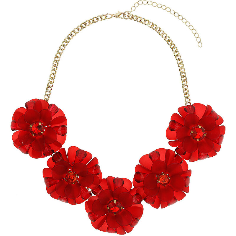 Topshop Large Red Flower Necklace