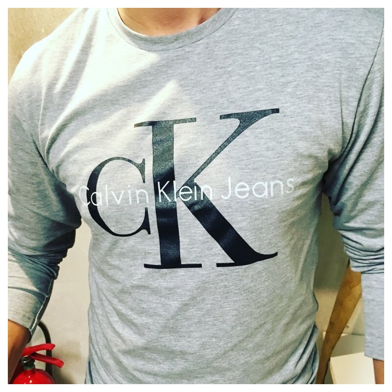 Pánské triko raglan Calvin Klein Šedý