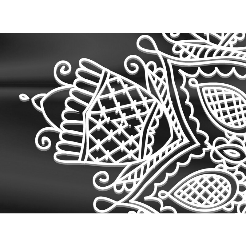 Malvis Pětidílný obraz mandala černobílá