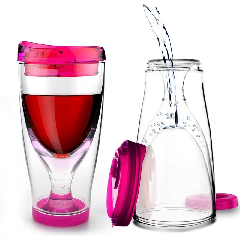 Růžová termolahev Asobu Ice Vino 2GO, 300 ml
