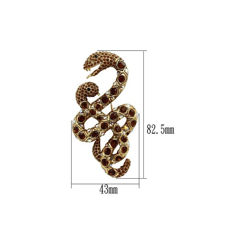 US Pozlacená dámská brož s Crystaly kovová - Animal/Hadi