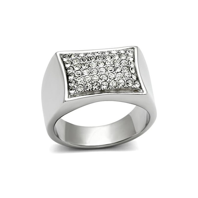US Ocelový pánský prsten s Crystaly Ocel 316 - Simon