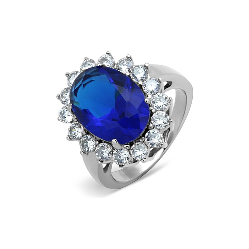 US Ocelový dámský prsten s kamenem a krystaly Ocel 316 - Kate Middleton/lady  Diany - GLAMI.cz