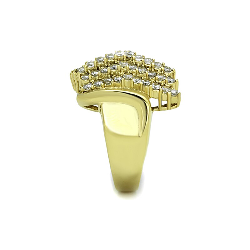 US Ocelový, pozlacený dámský prsten s Cubic Zirconia Ocel 316 - Kiera