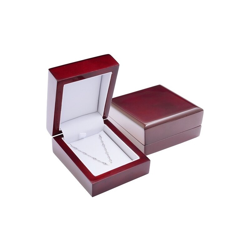 Luxusní dřevěná krabička na šperky/řetízek, přívěsek tmavé dřevo MP-6 -  GLAMI.cz