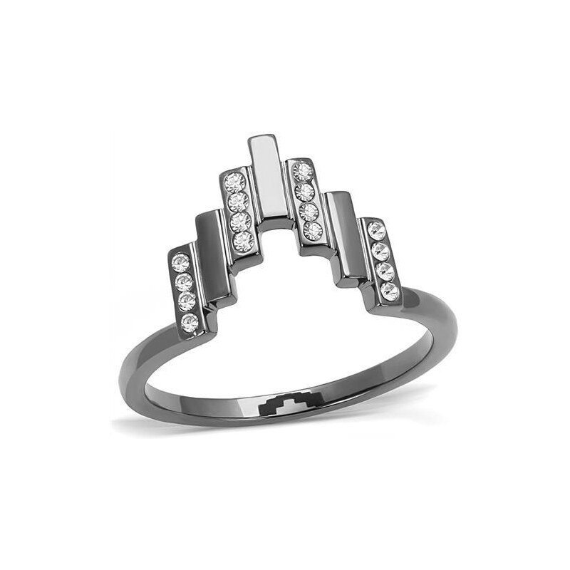 US Ocelový, pokovený dámský prsten s Swarovski krystaly Ocel 316 - Jessica