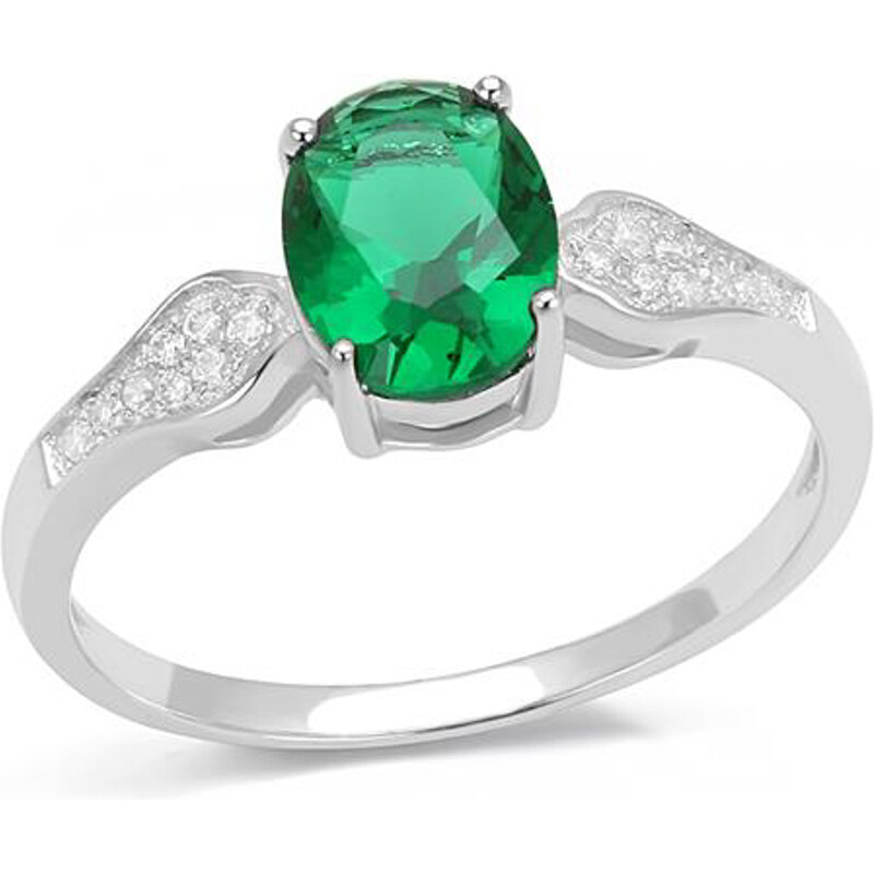 US Stříbrný, rhodiovaný dámský prsten s kamenem a Cubic Zirconia Stříbro 925 Chloe