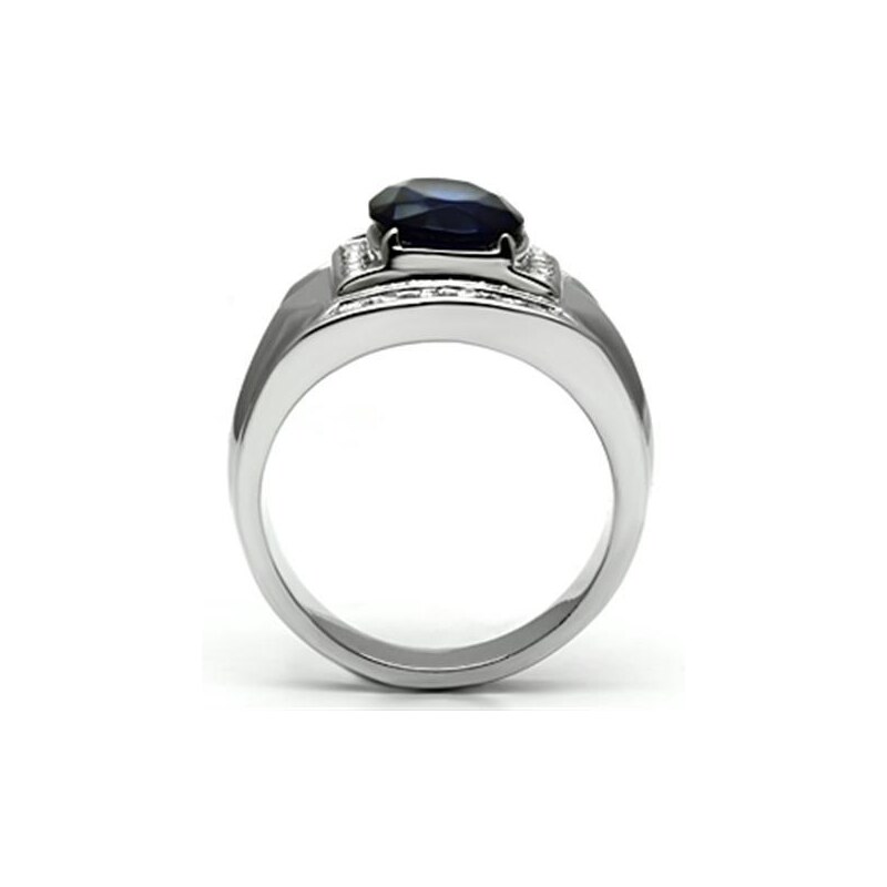 US Ocelový pánský prsten s kamenem a krystaly Ocel 316 - Ryder
