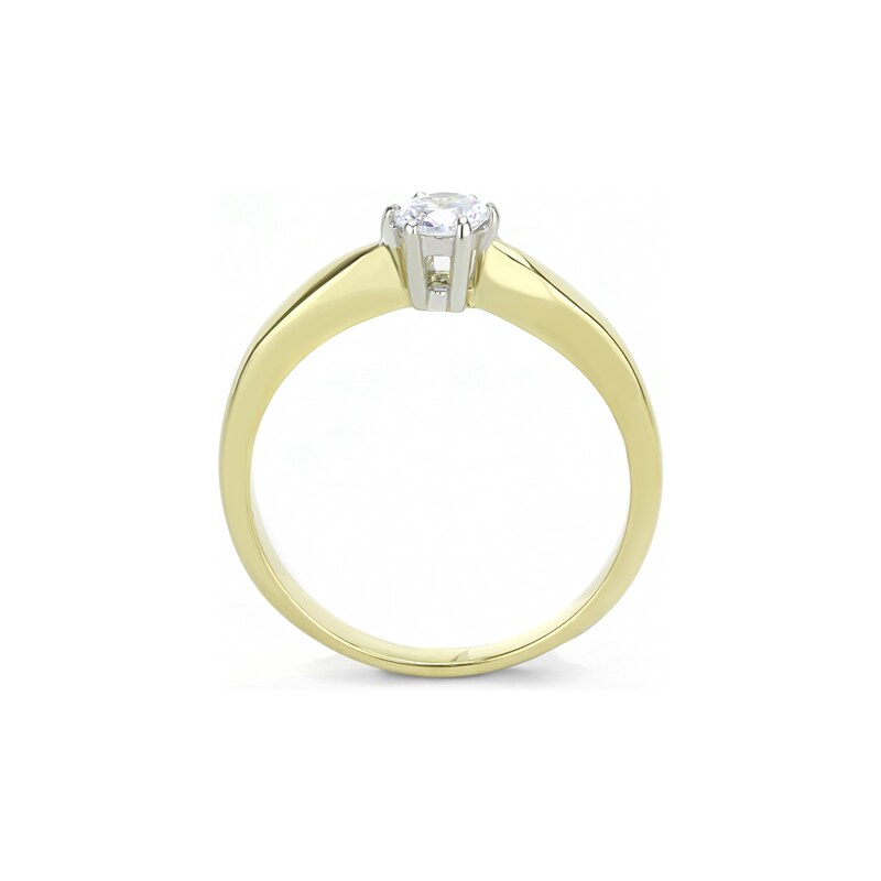 US Ocelový, pozlacený dámský prsten s Cubic Zirconia Ocel 316 - Sasha