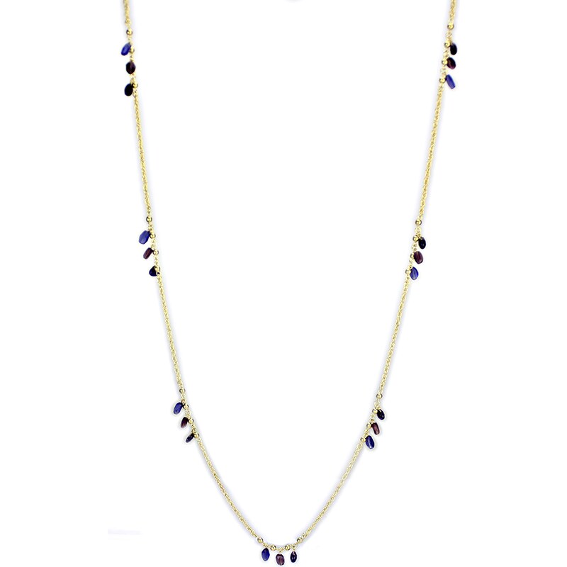 US Pozlacený dámský náhrdelník s Ametysty z mosazi - Suzan