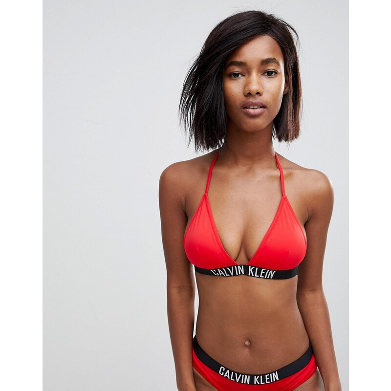 Calvin klein fixed triangle logo bikini top shop