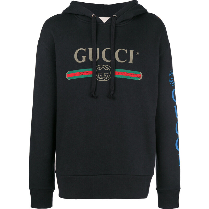Gucci dragon embroidered logo hoodie - Black - GLAMI.cz