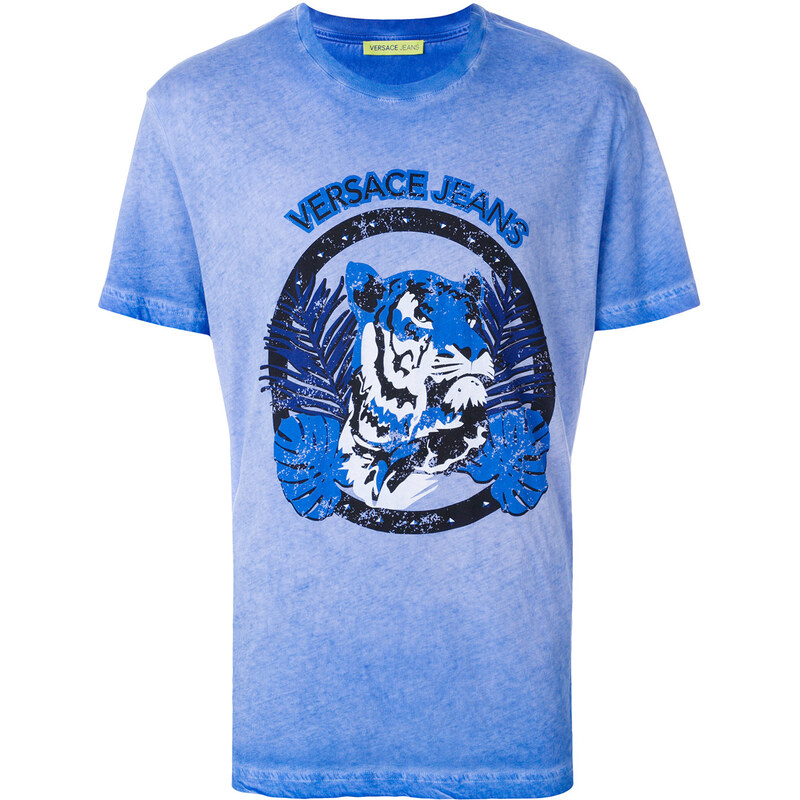 Versace Jeans tiger print T shirt Blue GLAMI.cz