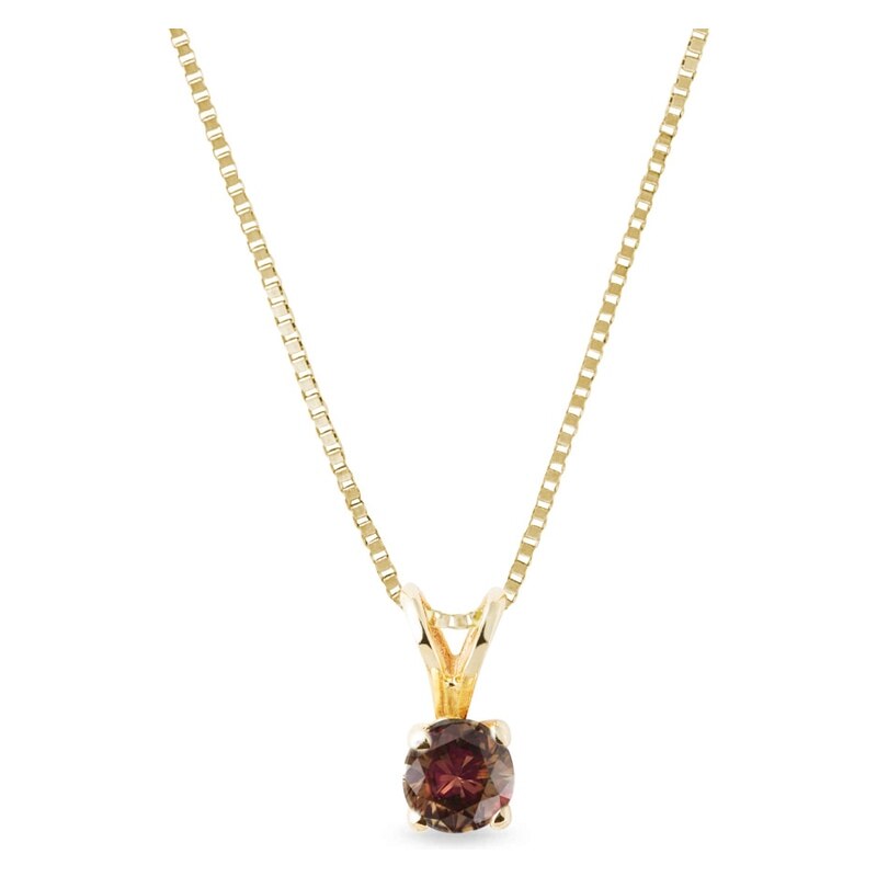 Zlatý náhrdelník s oranžovým safírem KLENOTA kln4133