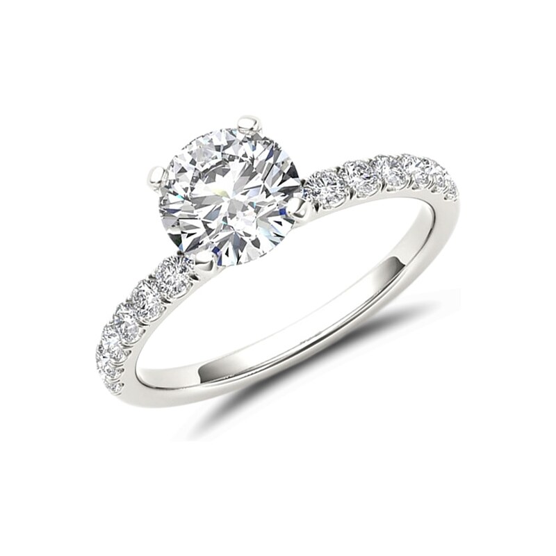 Zlatý zásnubní prsten s diamanty KLENOTA je3176