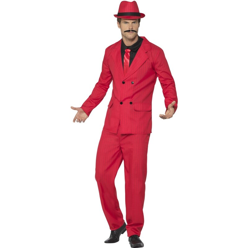 Mafiánský kostým oblek červený
