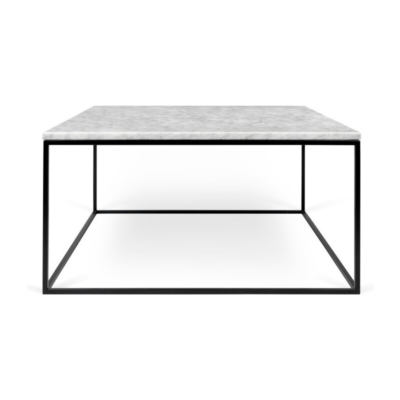BonamiBílý mramorový konferenční stolek s černými nohami TemaHome Gleam, 75 x 75 cm
