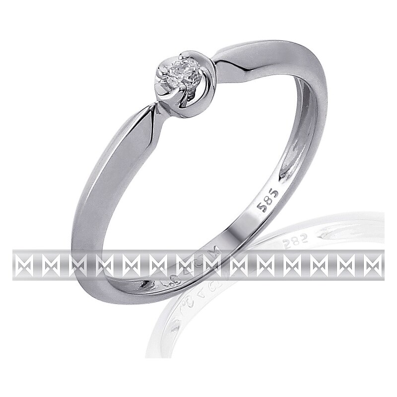 GEMS DIAMONDS Zásnubní prsten s diamantem, bílé zlato brilianty Briline 3861819