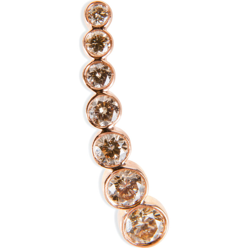 Sophie Bille Brahe Gold/Champagne Diamond Petite Croissant de Lune Earring