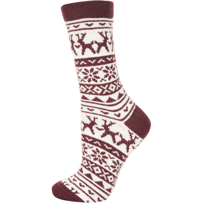 Topshop Chunky Reindeer Fairisle Socks