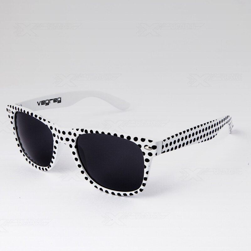 Sluneční brýle VeyRey Nerd puntíky bílé