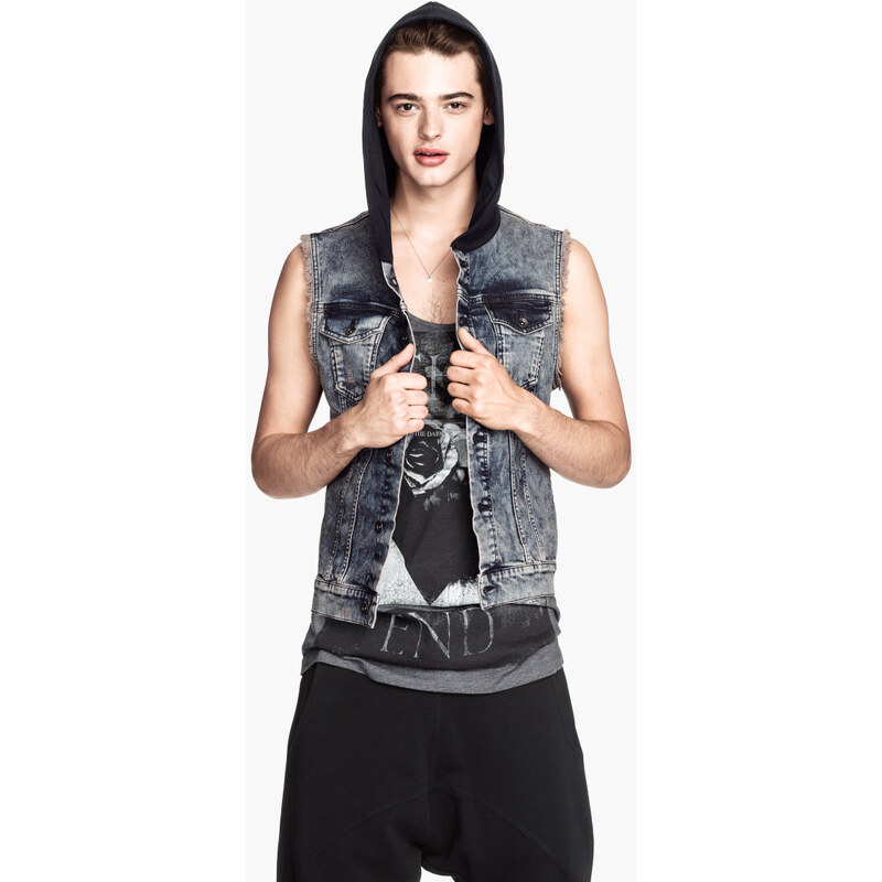 H&M Hooded denim waistcoat