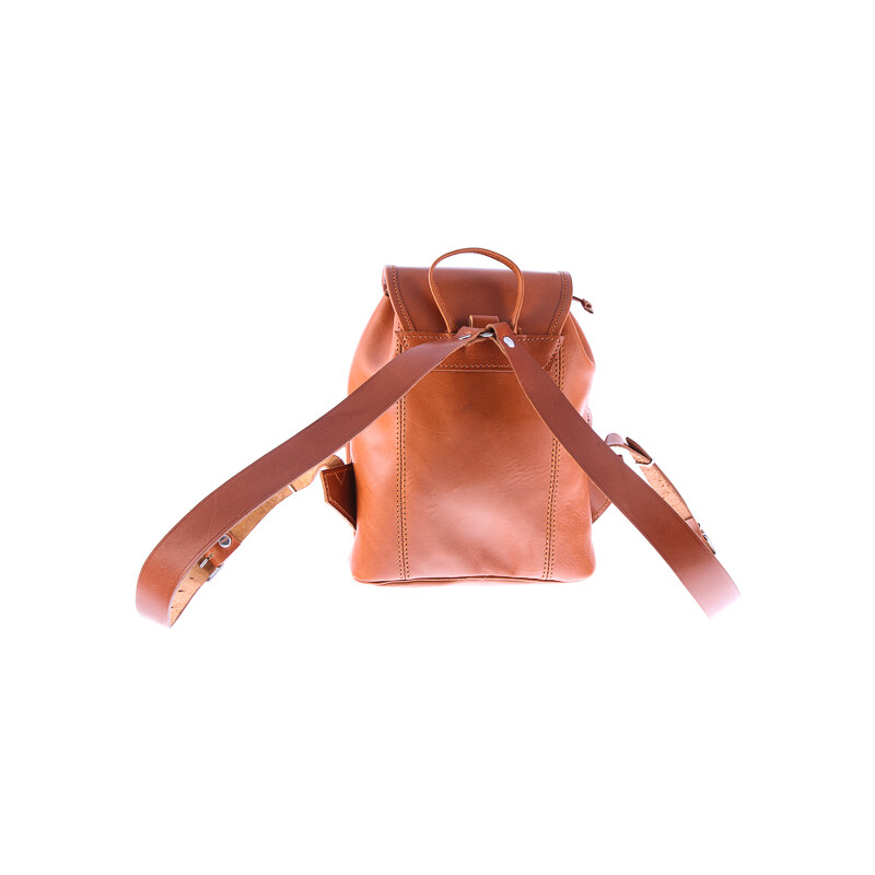 Malý kožený batůžek Kabelky od Hraběnky vintage ručně šitý; hnědá