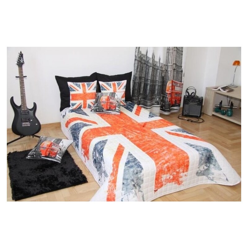 MyBestHome TREND Přehoz na postel ENGLAND 155x200 cm vlajka Mybesthome