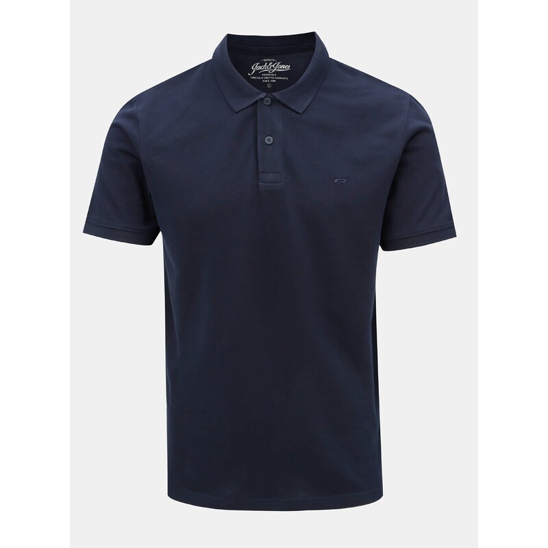 Modré basic polo tričko Jack & Jones - Pánské