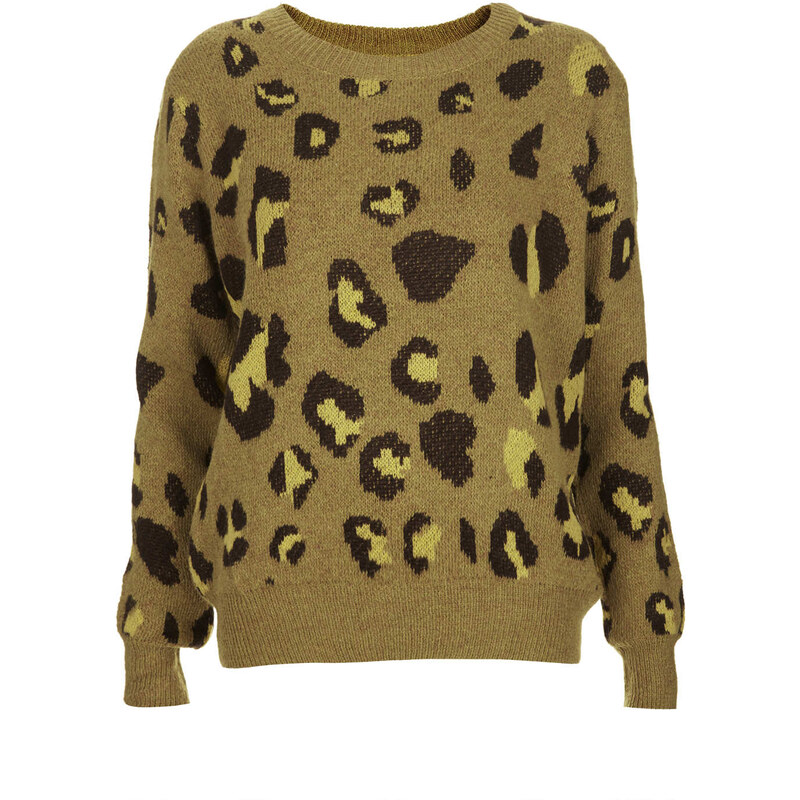 Topshop **Dennie Leopard Knitted Jumper by Jovonnista