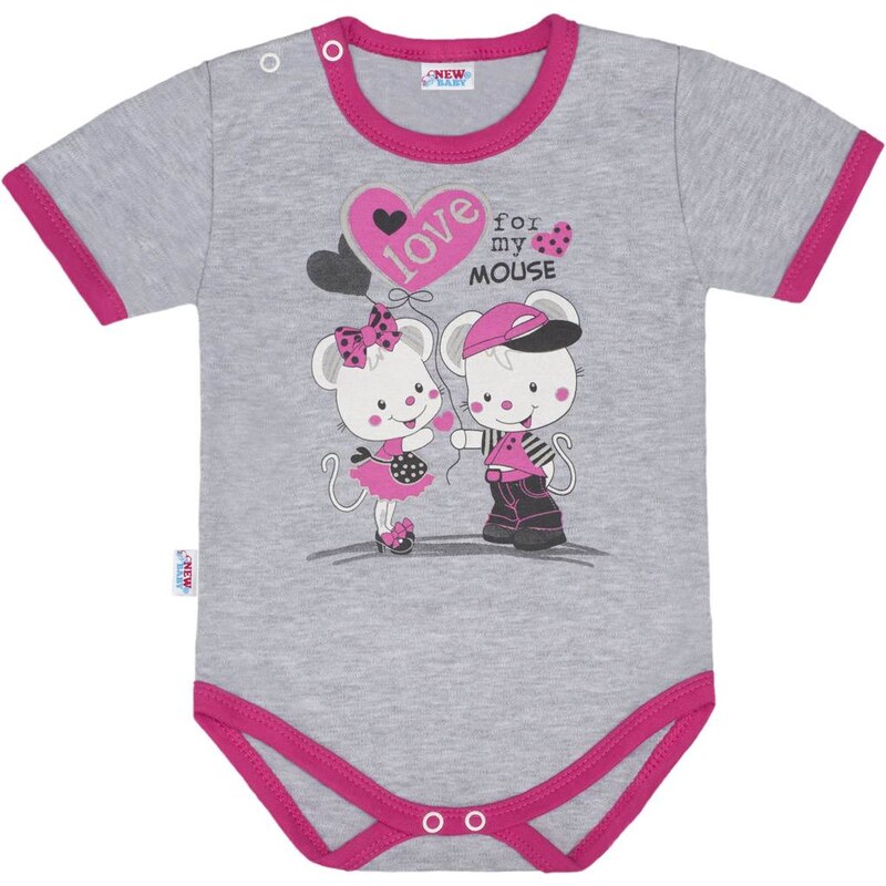 Dětské body s krátkým rukávem New Baby Love Mouse