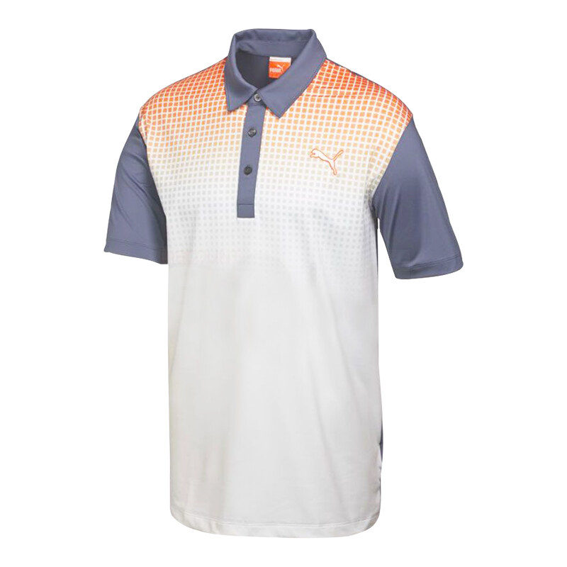 Puma golf Puma Junior Glitch golfové tričko šedo oranžovo bílé