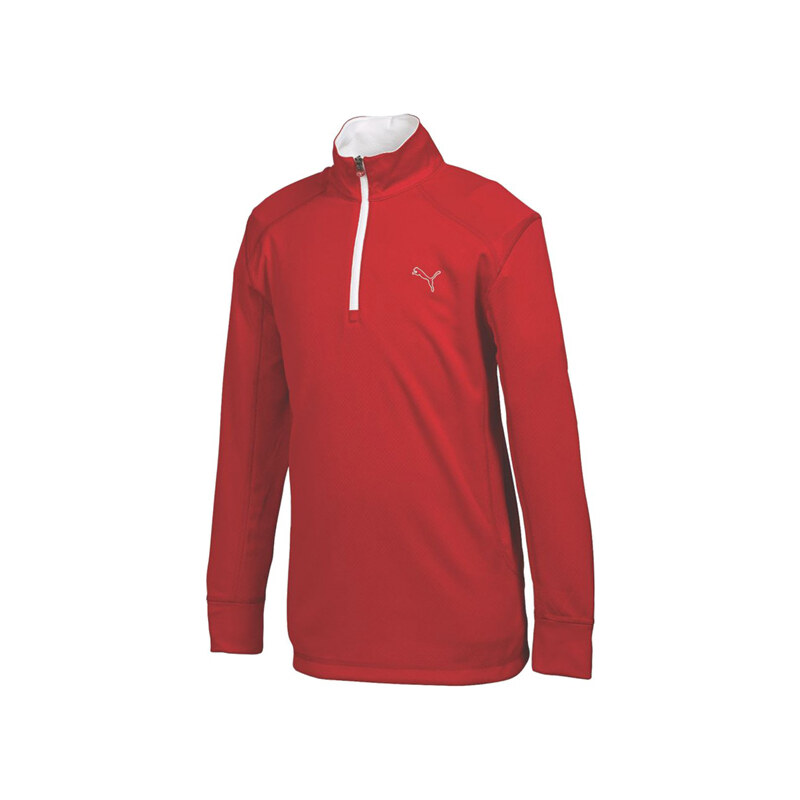 Puma golf Puma Junior LS 1/4 Zip Top termo golfová mikina červená