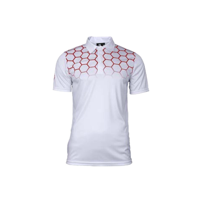 Pánské golfové tričko bílé s červenými dimply Tony Trevis