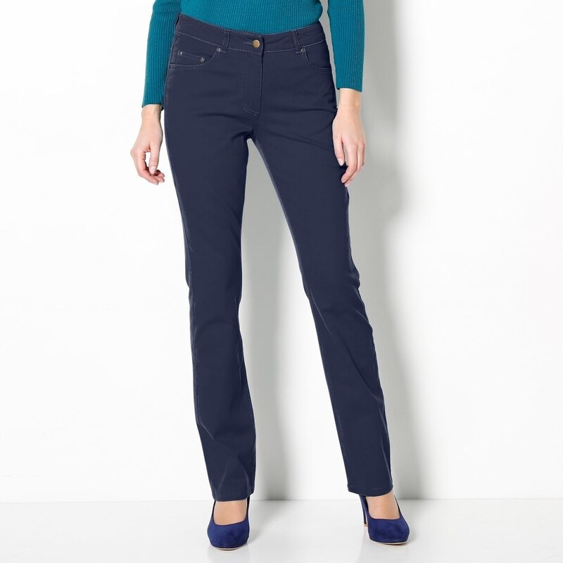 Blancheporte Strečové rovné kalhoty námořnická modrá