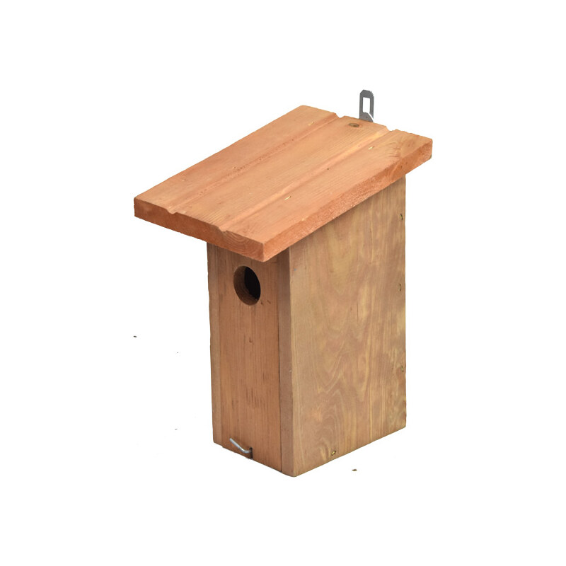 Dřevěná budka pro ptáky, hnědá - 15 x 13 cm