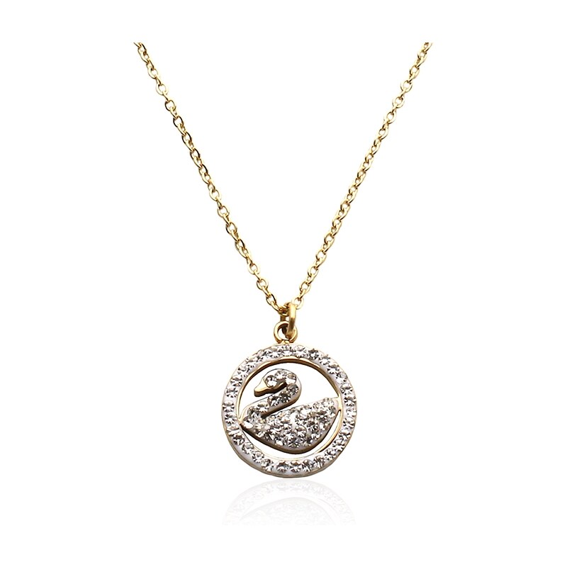 BM Jewellery Dámský řetízek s labutí - gold z chirurgické oceli S449100