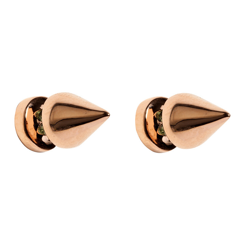 Mawi Rose Gold-Plated Spike Stud Earrings with Crystals