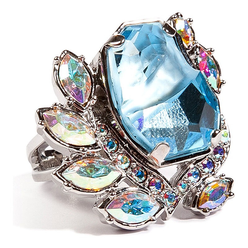 Mawi Flower Gemstone Ring in Blue