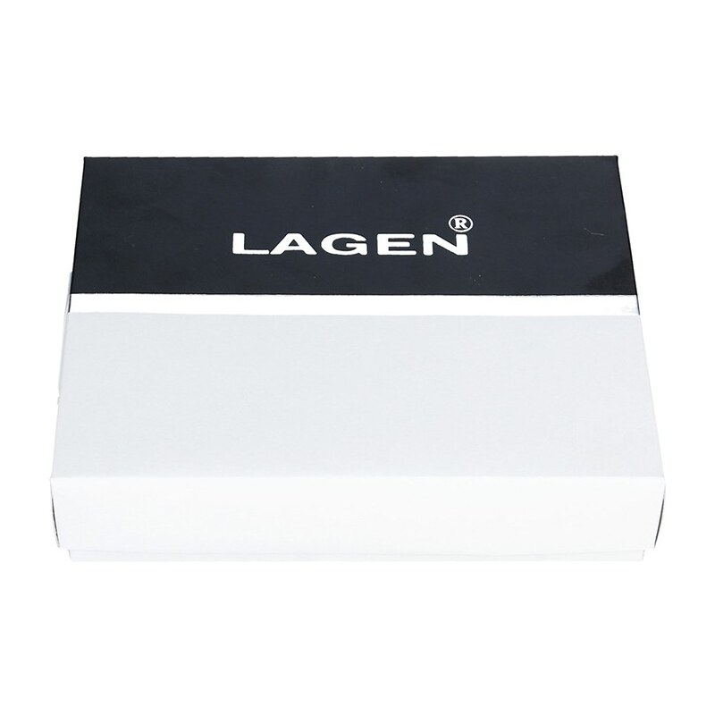 Pánská kožená peněženka Lagen Will - černo-béžová