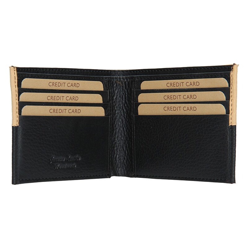 Pánská kožená slim peněženka Lagen Danny - černo-béžová