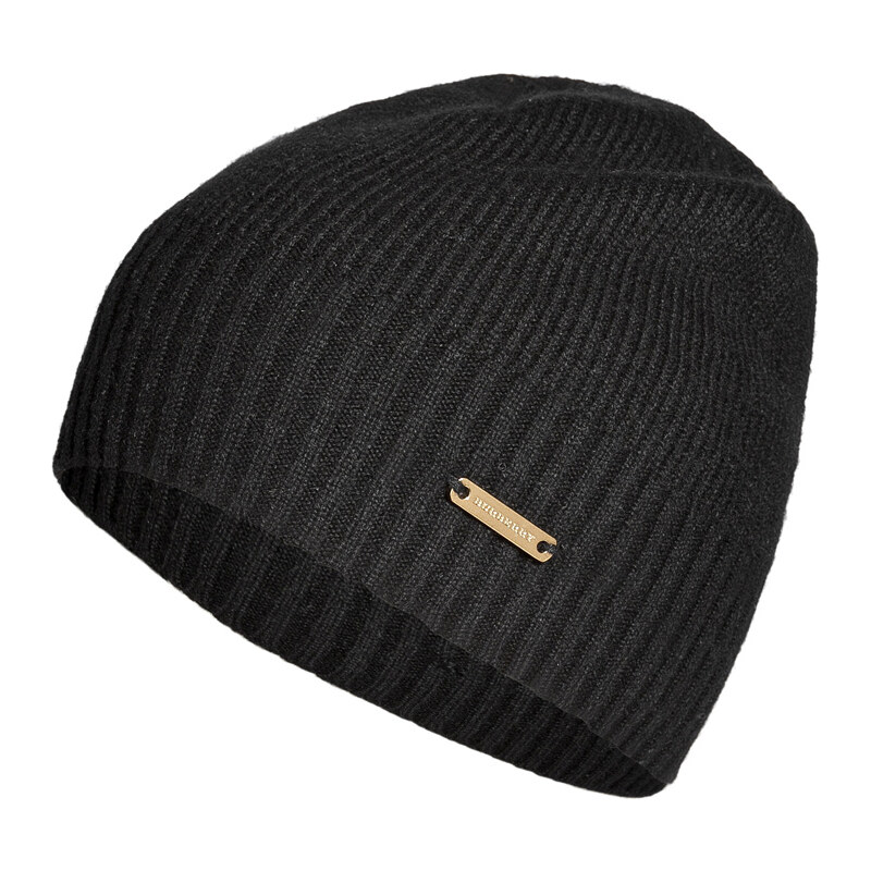 Burberry Shoes & Accessories Cashmere Fisherman Rib Hat in Black