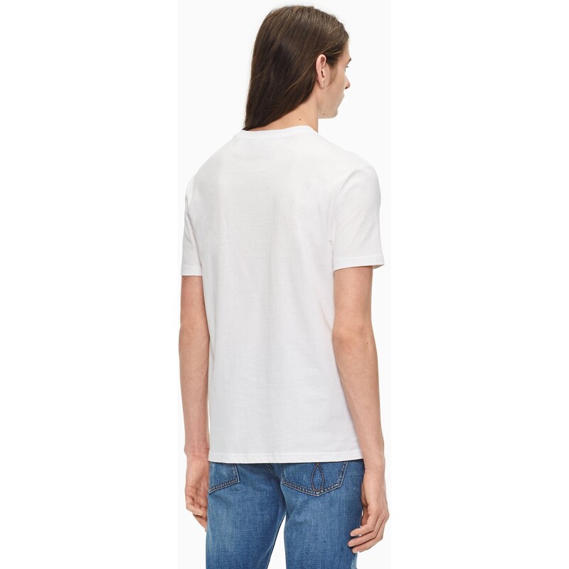 Calvin Klein Pánské Tričko s Kratkým Rukávem CK Bílé