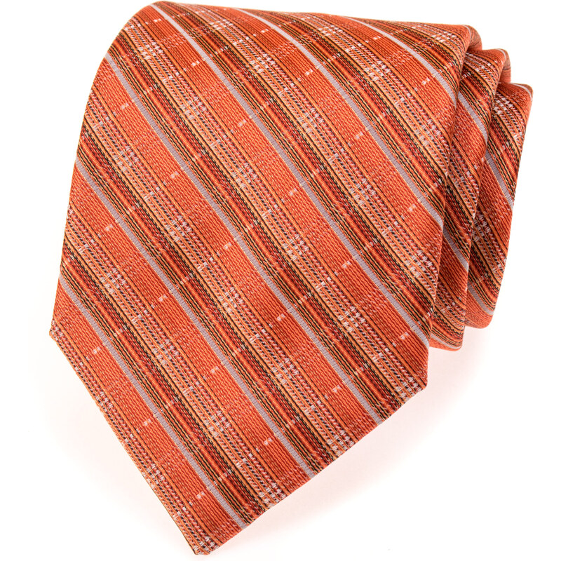 Avantgard Rozmanitě proužkovaná oranžová luxusní kravata